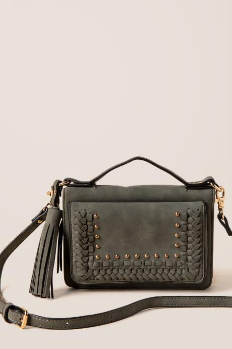 Francesca Inchess Payton Braided Crossbody Wallet - Olive