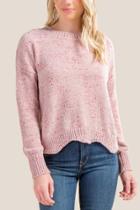 Francesca's Shelly Confetti Knit Chenille Sweater - Blush