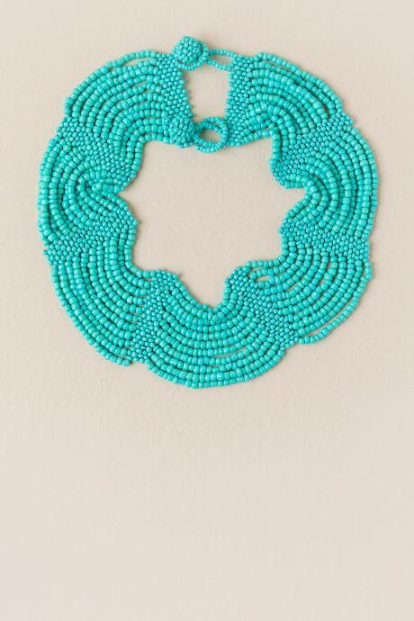 Francesca's Jacie Scallop Beaded Necklace - Turquoise