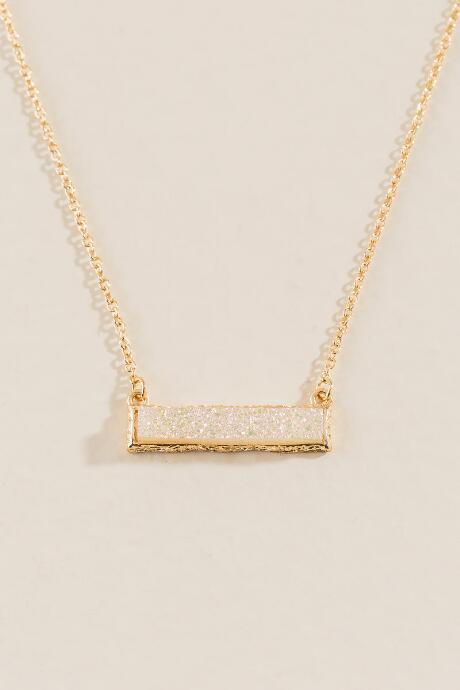 Francesca Inchess Frances Druzy Bar Pendant - Iridescent