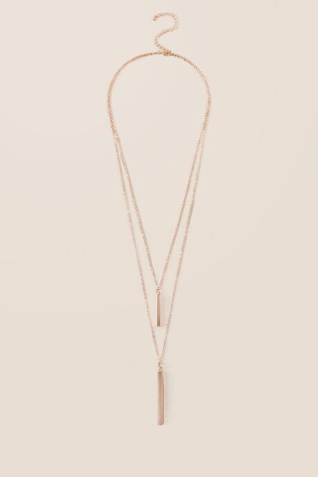 Francesca's Amba Vertical Bars Layering Necklace In Rose Gold - Rose/gold