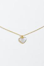 Francesca's Cheyenne Mop Heart Pendant Necklace - Iridescent