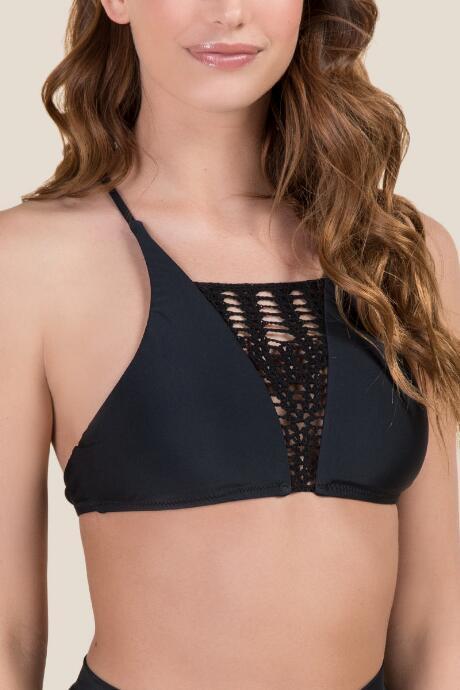 Francesca Inchess Ima High Neck Swimsuit Top - Black