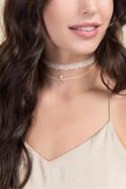 Francesca's Tenille Lace And Chain Choker Set - Ivory