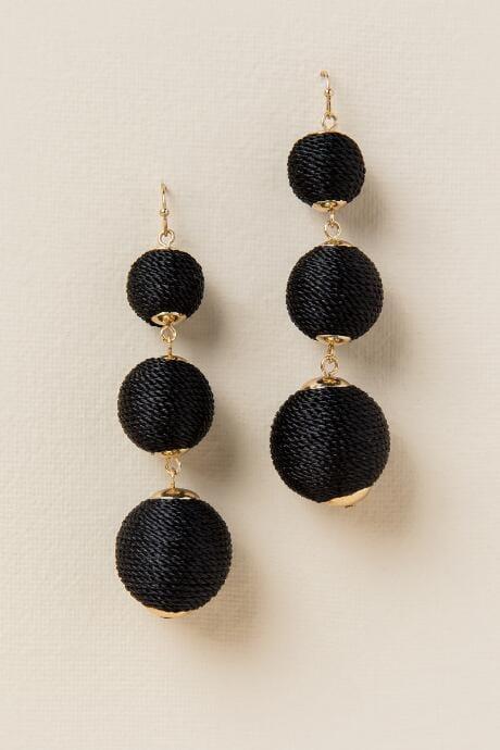 Francesca's Ally Bauble Ball Drop Earring In Black - Black