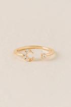 Francesca's Selma Cubic Zirconia Moon Ring - Gold