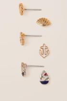 Francesca's Skipper Nautical Stud Set - Navy