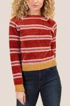 Francesca's Lindsay Striped Sweater - Cinnamon