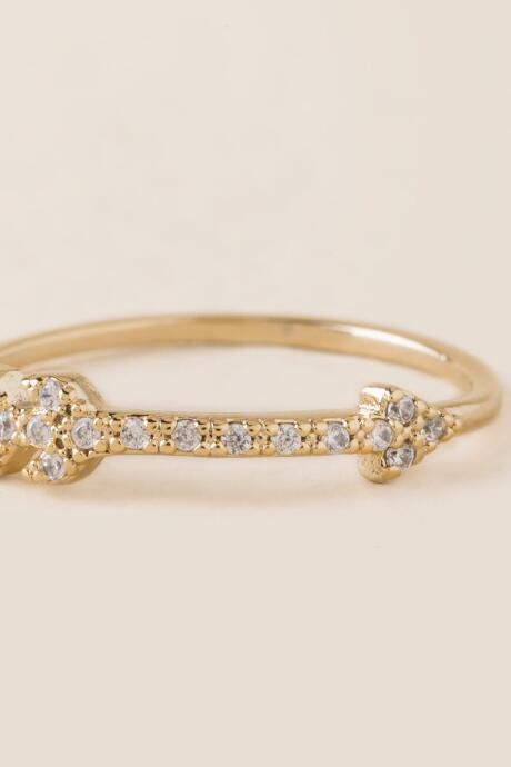 Francesca's Diana Crystal Arrow Ring - Gold