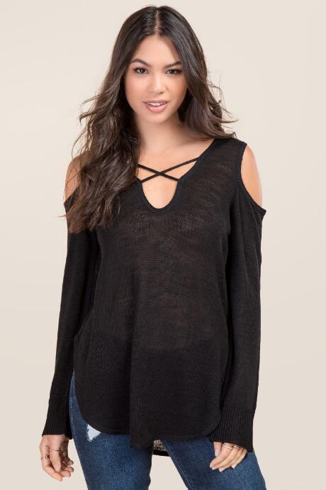 Mi Ami Kanesia X Front Pullover Sweater - Black