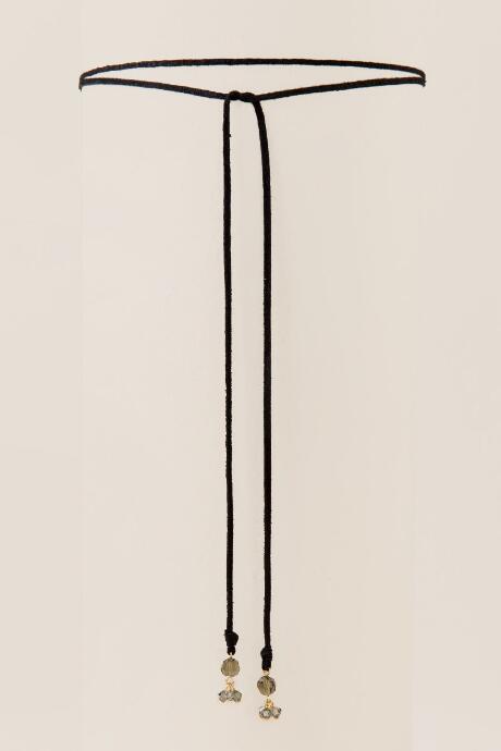 Francesca's Ciel Suede Self Tie Choker - Black