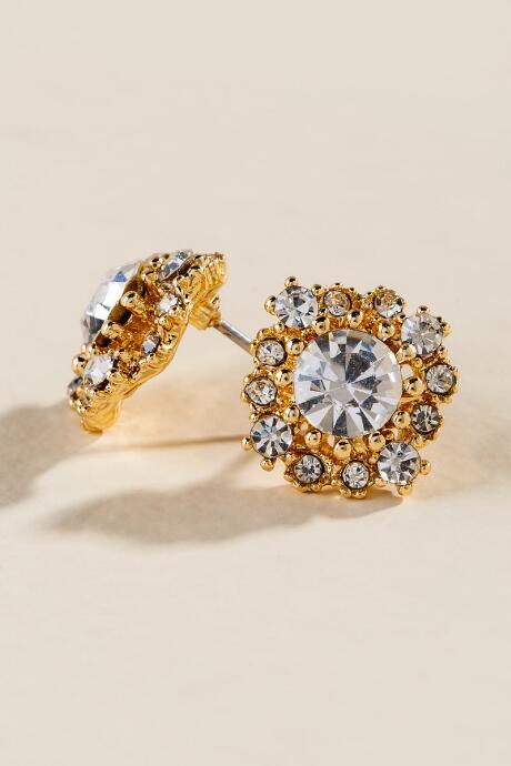 Francesca's Stacie Cubic Zirconia Round Studs - Crystal