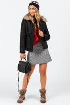Francesca's Mabrie Fur Lined Jacket - Black