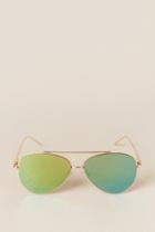 Francesca's Sierra Flat Aviator Sunglasses - Gold