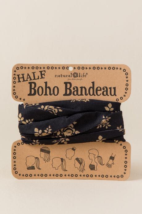 Francesca's Half Boho Bandeau By Natural Life In Night Rose - Black
