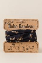 Francesca's Half Boho Bandeau By Natural Life In Night Rose - Black