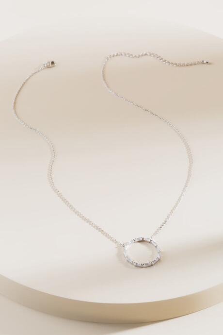 Francesca's Norah Cz Open Circle Pendant - Silver