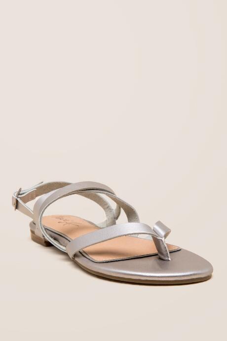 Francesca Inchess Dainty Metallic Strappy Gladiator Sandal - Silver