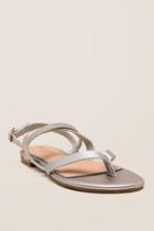 Francesca Inchess Dainty Metallic Strappy Gladiator Sandal - Silver