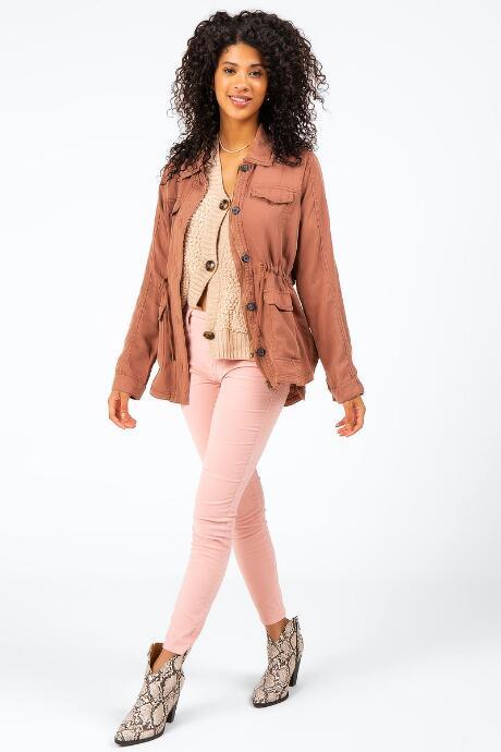 Francesca's Lela Anorak Jacket - Brown