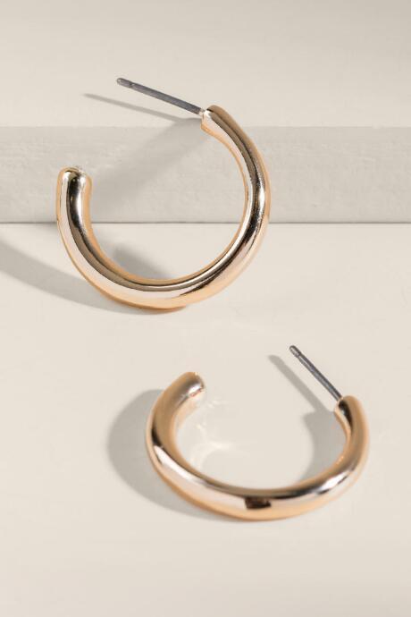 Francesca's Samantha Crystal End Hoop Earrings - Gold