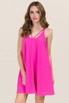 Mi Ami Shawnee Strappy Shift Dress - Neon Pink