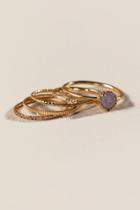 Francesca's Amaya Stacking Ring Set In Lavendar - Lavender
