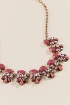 Francesca's Candice Tonal Glass Statement Necklace In Rose - Rose