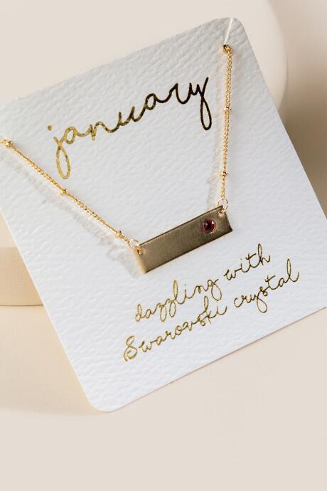 Francesca's January Birthstone Bar Pendant - Burgundy