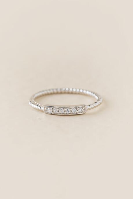 Francesca's Sydney Cubic Zirconia Bar Ring - Silver