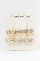 Francesca's Kourtney Crystal Barrette Set - Clear