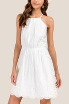 Francesca Inchess Michalina Eyelet A-line Dress - White