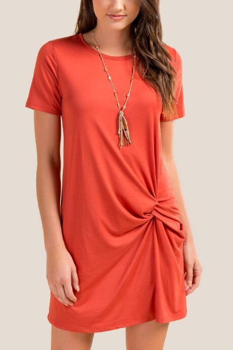 Francesca Inchess Mila Twist Front Knit Dress - Cinnamon