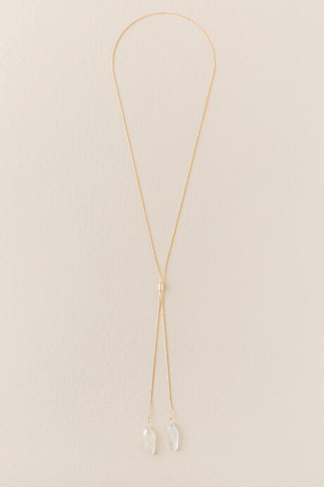 Francesca's Clear Quartz Drop Pendant - Clear