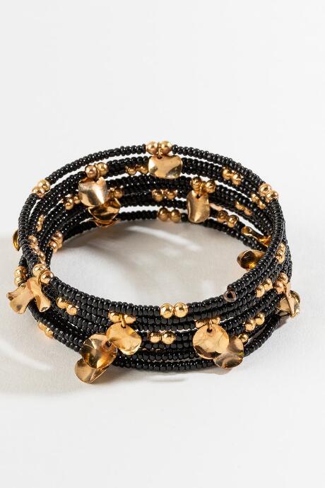 Francesca's Zuri Charm Coil Bracelet - Black