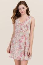 Francesca's Natalia Floral Lace Dress - Pink