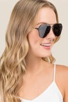 Francesca's Abby Silver Aviator Sunglasses - Silver
