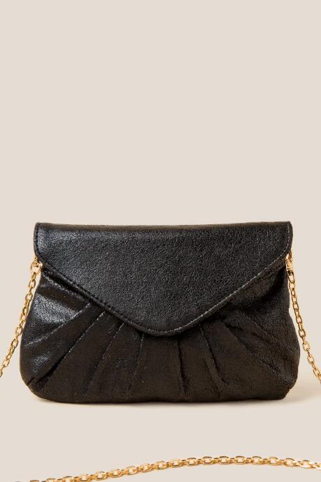 Francesca's Kaye Gathered Envelope Clutch In Black - Black