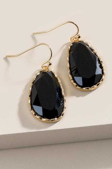 Francesca's Whit Faceted Drop Earrings - Black