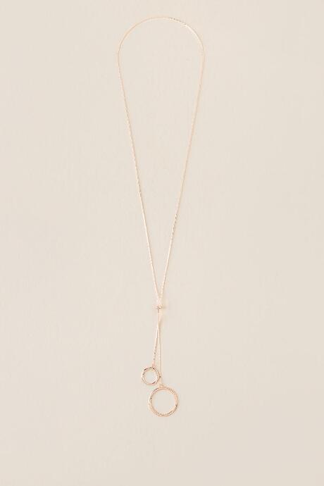Francesca's Verena Double Circle Adjustable Necklace In Rose Gold - Rose/gold