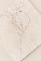 Francesca's Curated Collection Crystal Y Necklace In Silver - Silver