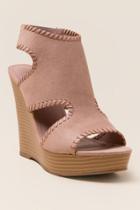 Francescas Katy Whipstitch Wedge - Nude