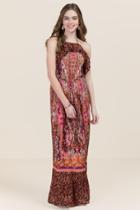 Francesca's Samantha Ruffle Maxi Dress - Wine