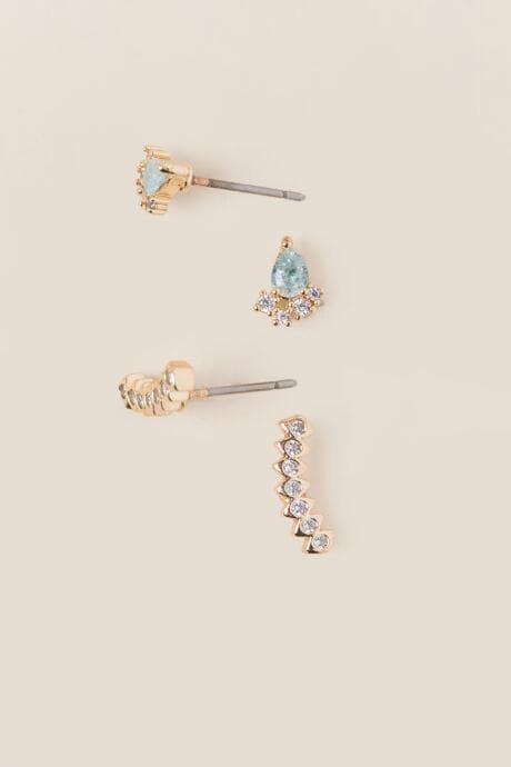 Francesca's Makena Stud Earring Set - Blue