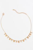Francesca's Zoey Sandblast Coin Necklace In Gold - Gold