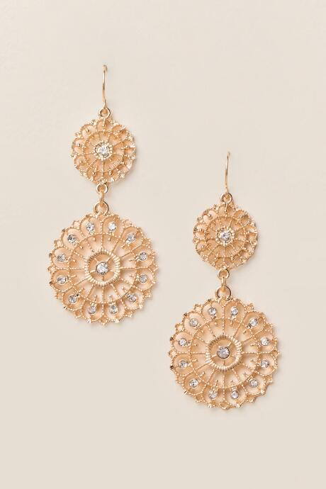 Francesca's Emiline Filigree Flower Drop Earring - Gold