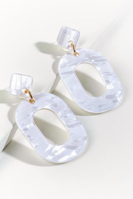 Francesca's Corrine Open Earrings - White