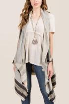 Francescas Addilyn Multicolor Stripe Ruana - Gray