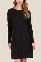 Alya Prue Lace Up Sleeve Sweater Dress - Black