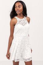 Fire Div Of Topson Downs Of Ca, Inc Reagan Lace Skater Dress - White